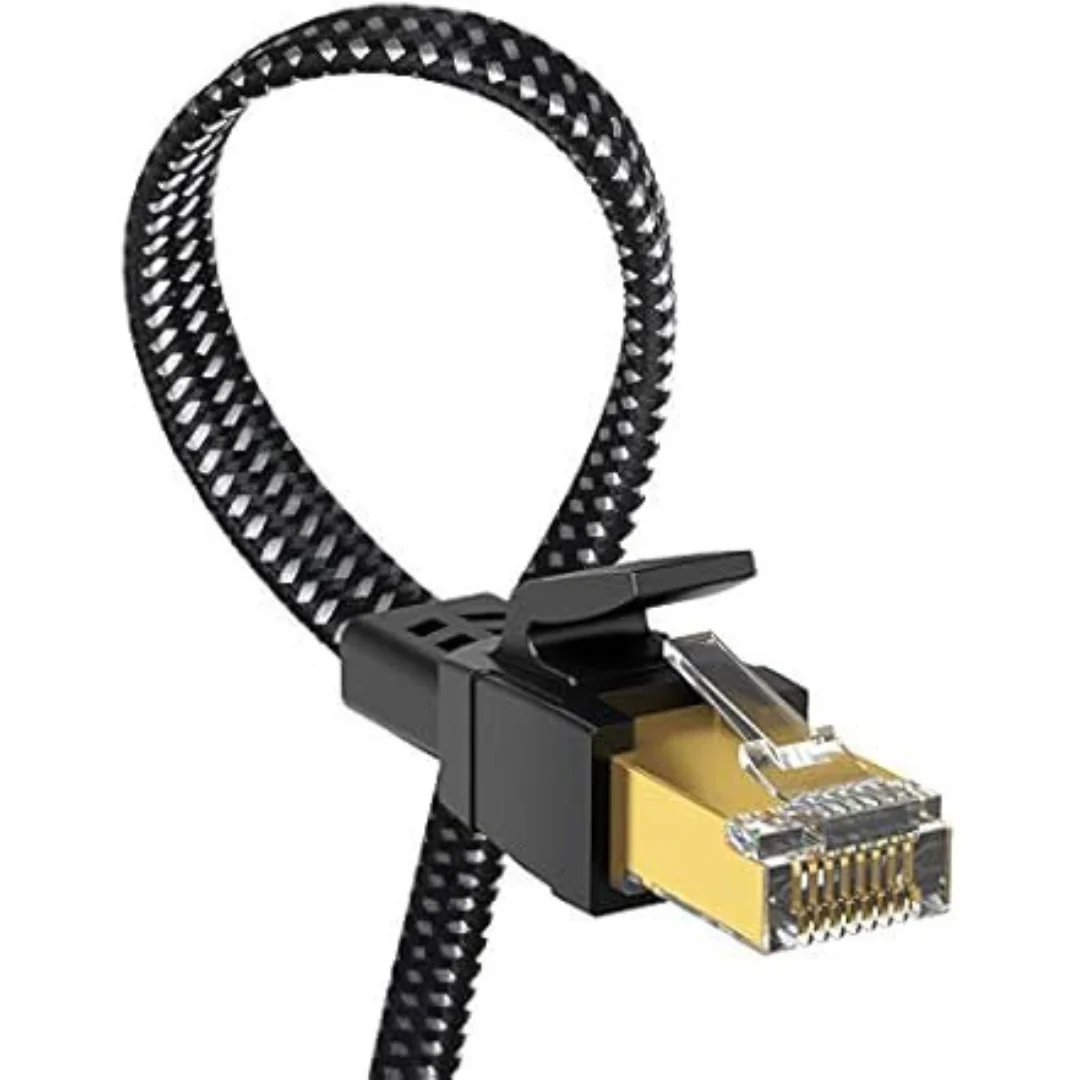 10' Nylon Braided High Speed Heavy Duty Cat8 Network LAN Patch Cord
