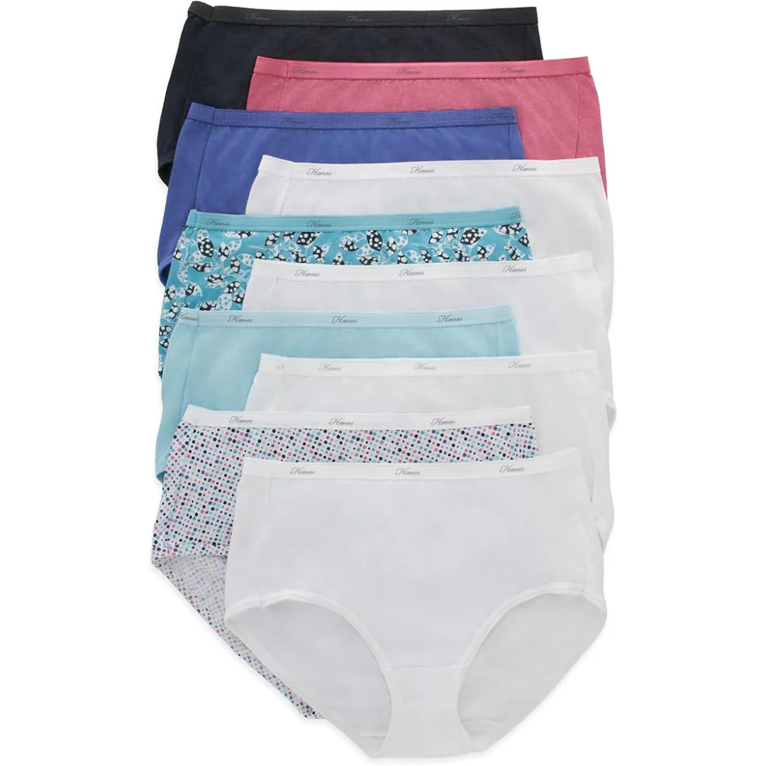 10-Pack Hanes Women's Cotton Brief (Various Size)
