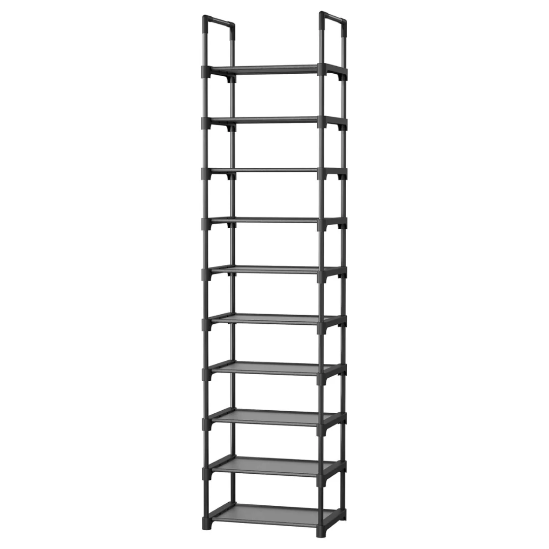10-Tier Shoe Organizer With Detachable Fabric Shelves