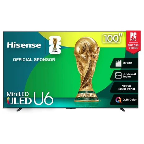100” Hisense U6 Mini-LED 4K Smart Fire TV