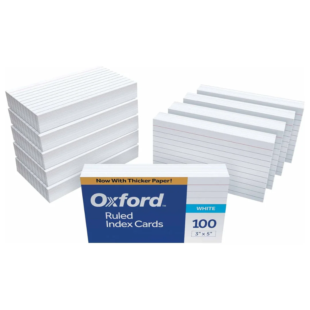 1000-Count Oxford 31EE 3" x 5" Ruled Index Cards