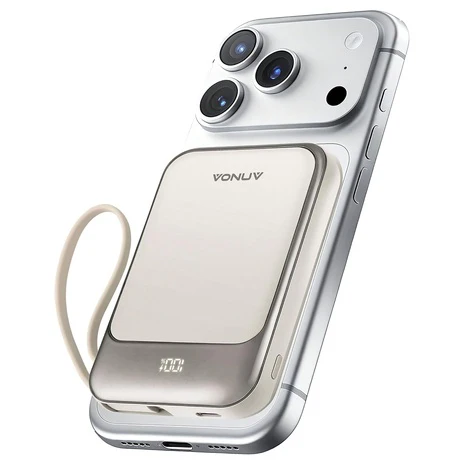 10000mAh Magnetic 15W Wireless Portable Charger with Built-in USB-C Cable