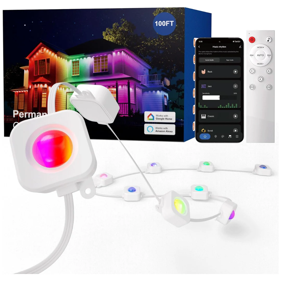 100ft RGB Permanent Outdoor LED Eaves Lights