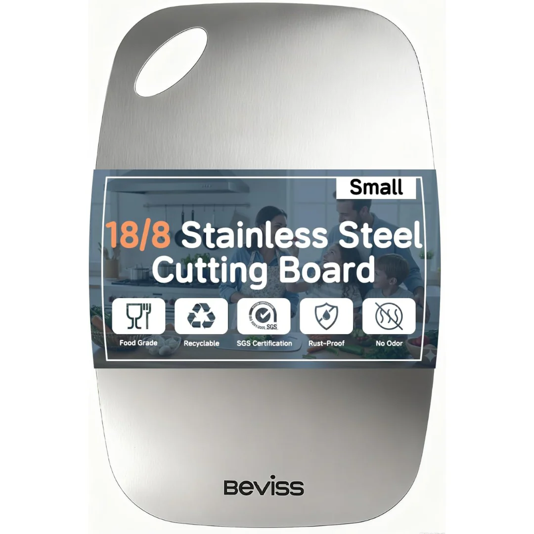 11.45" x 8.15" Double Sided Stainless Steel Chopping Board