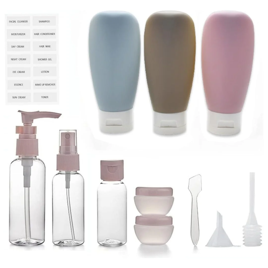 12-Pack Travel Bottles Set for Toiletries with Labels