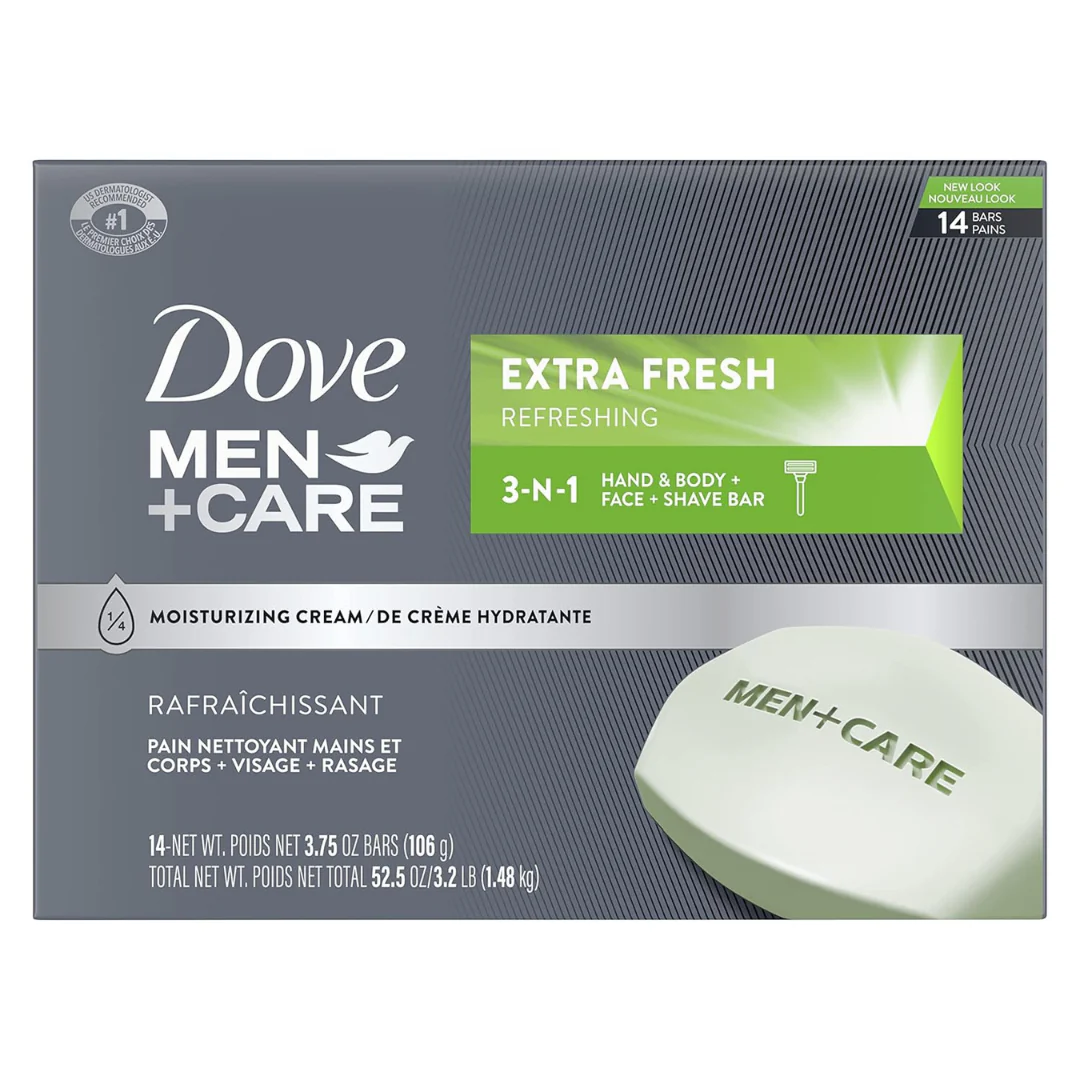 14-Count Dove Men+Care 3-In-1 Cleanser Bars (3.75 Oz)
