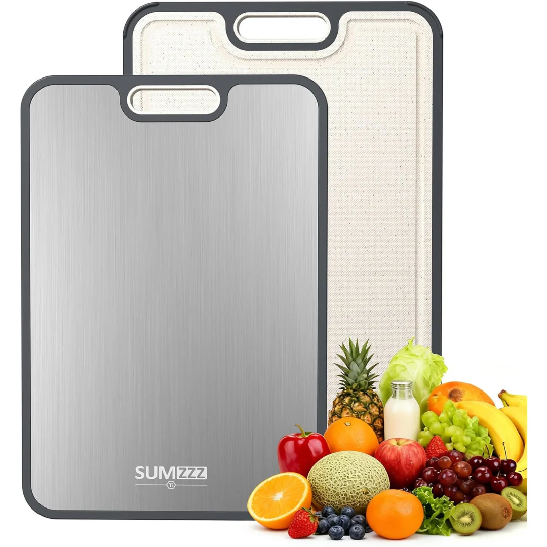 16" x 11" Double Sided Titanium Kitchen Cutting Board