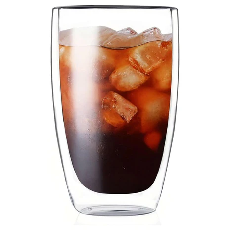 17-Oz Double Wall Glass Coffee Mugs