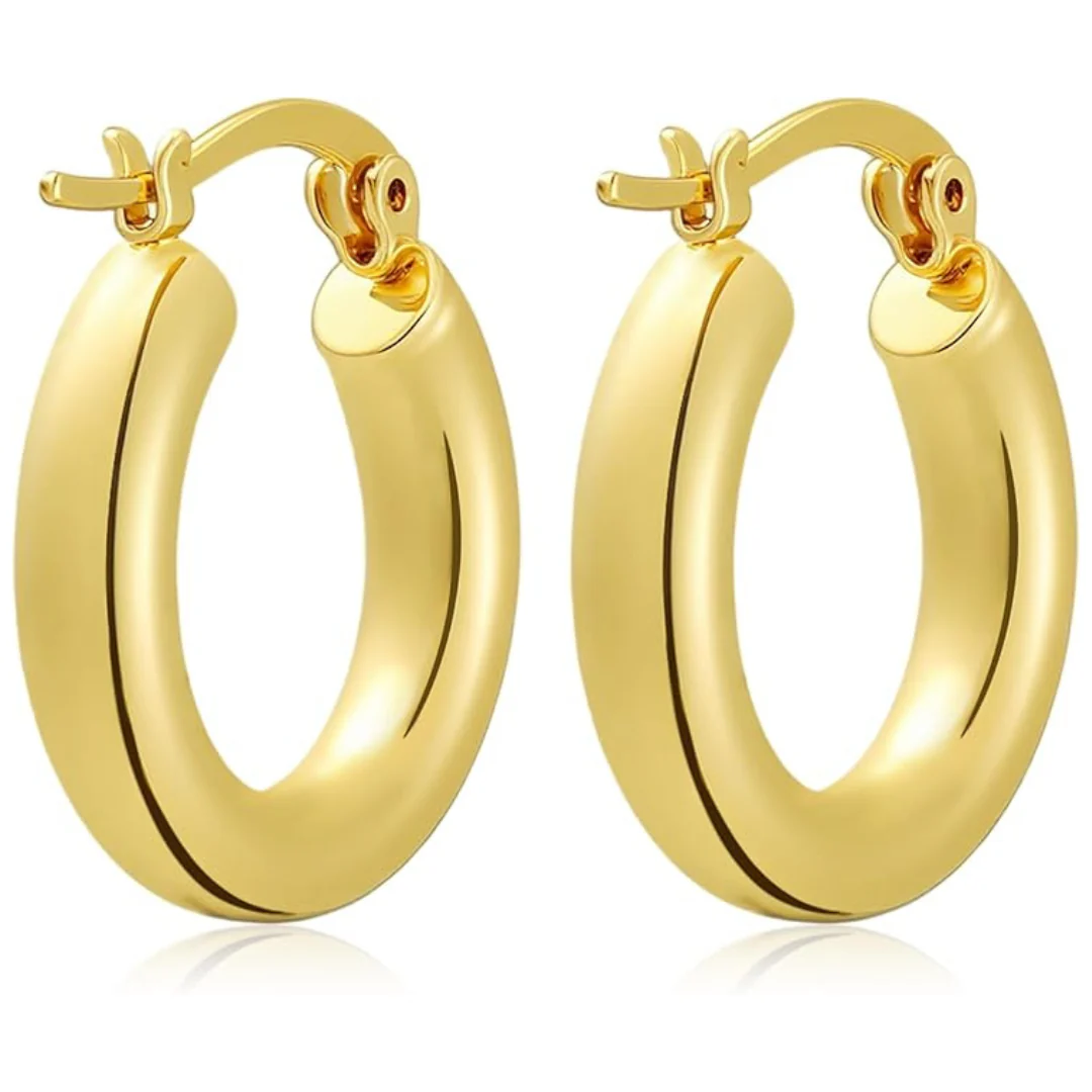 18K Gold Plated Hoops Earrings