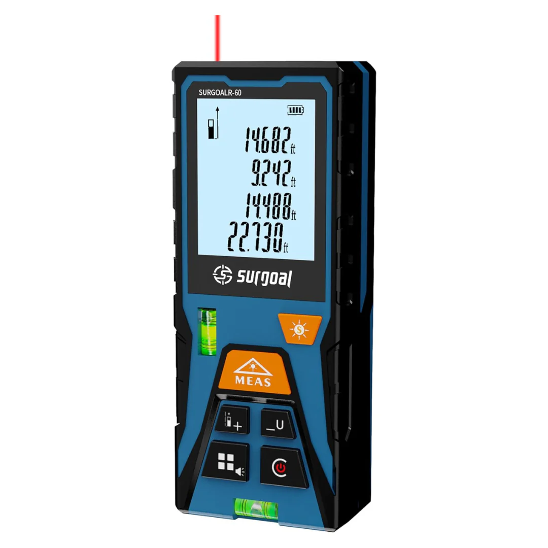 196Ft Laser Distance Meter W/LCD Display