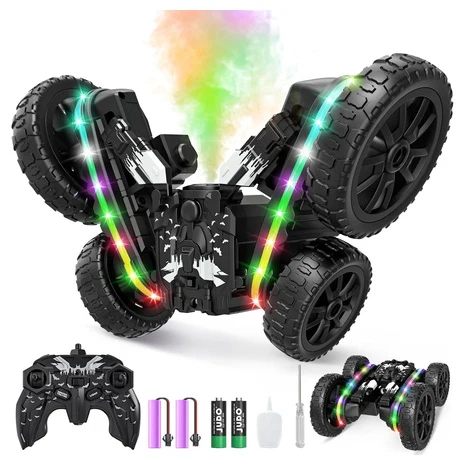 2-in-1 Remote Control Stunt Car with Spray & LED Lights