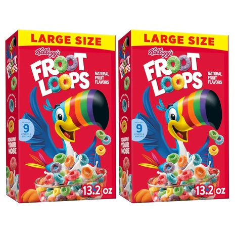 2 Large Boxes Froot Loops Cereal