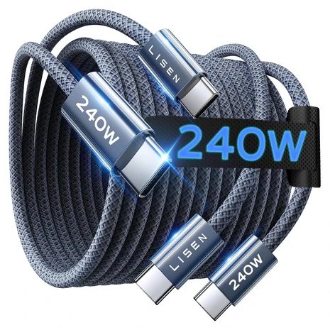 2 Lisen 6.6ft 240W USB-C Fast Charging Cables