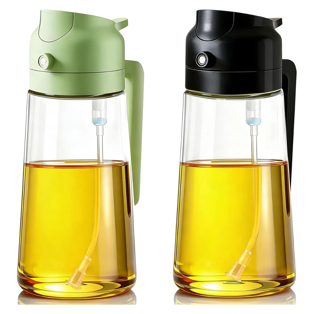 2-Pack 2-In-1 Oil Mister & Dispenser Bottle Kitchen Gadgets Accessories