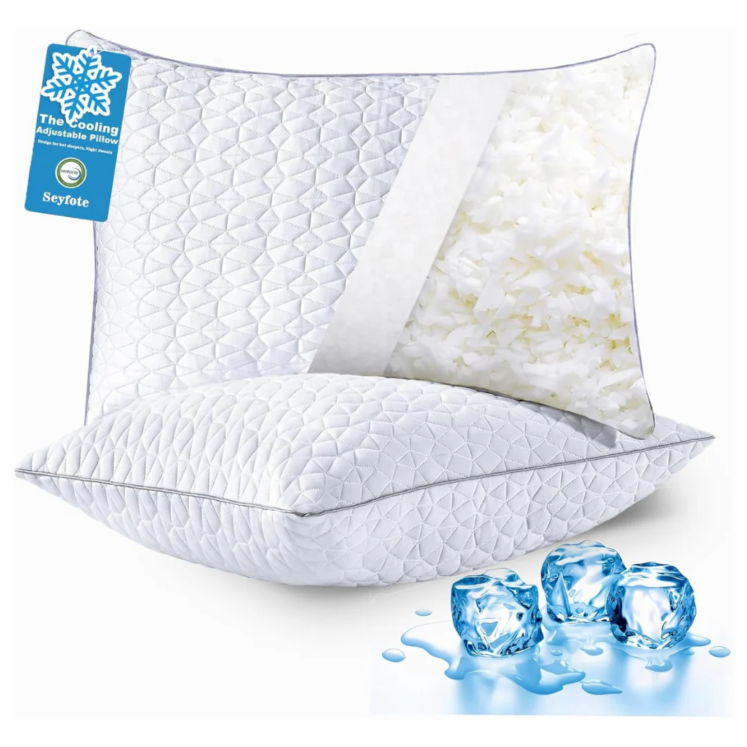 2-Pack 20" x 26" Standard Shredded Memory Foam Cooling Pillows