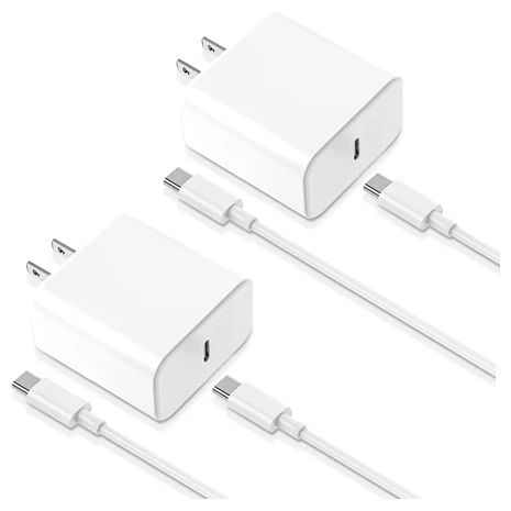 2-Pack 33W USB-C Fast Chargers with Cables