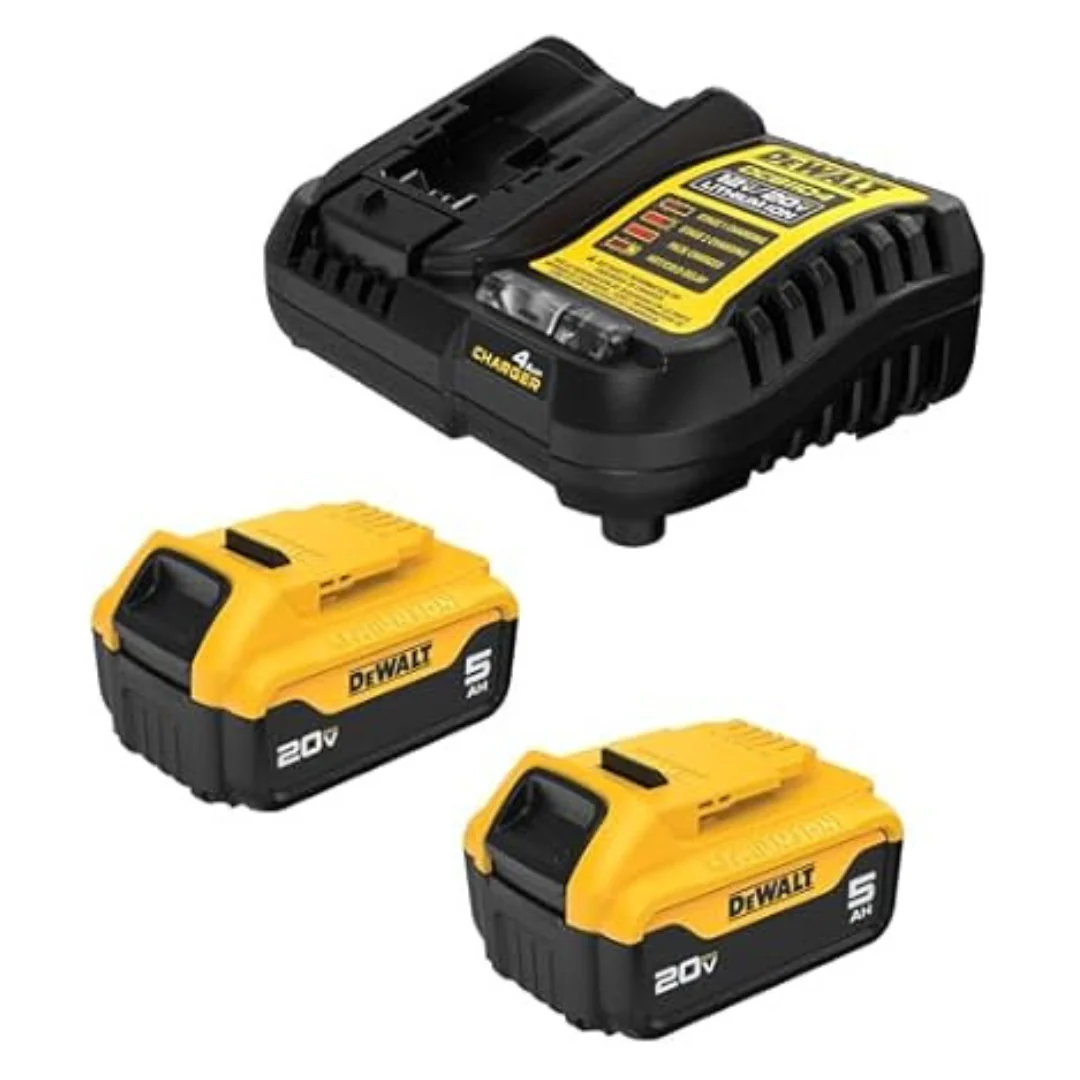 2-Pack 5Ah DeWalt 20V MAX Lithium-Ion Battery Starter Kit With Charger