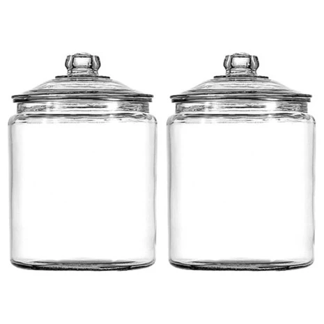 2-Pack Anchor Hocking Heritage Hill Glass Jar with Lid