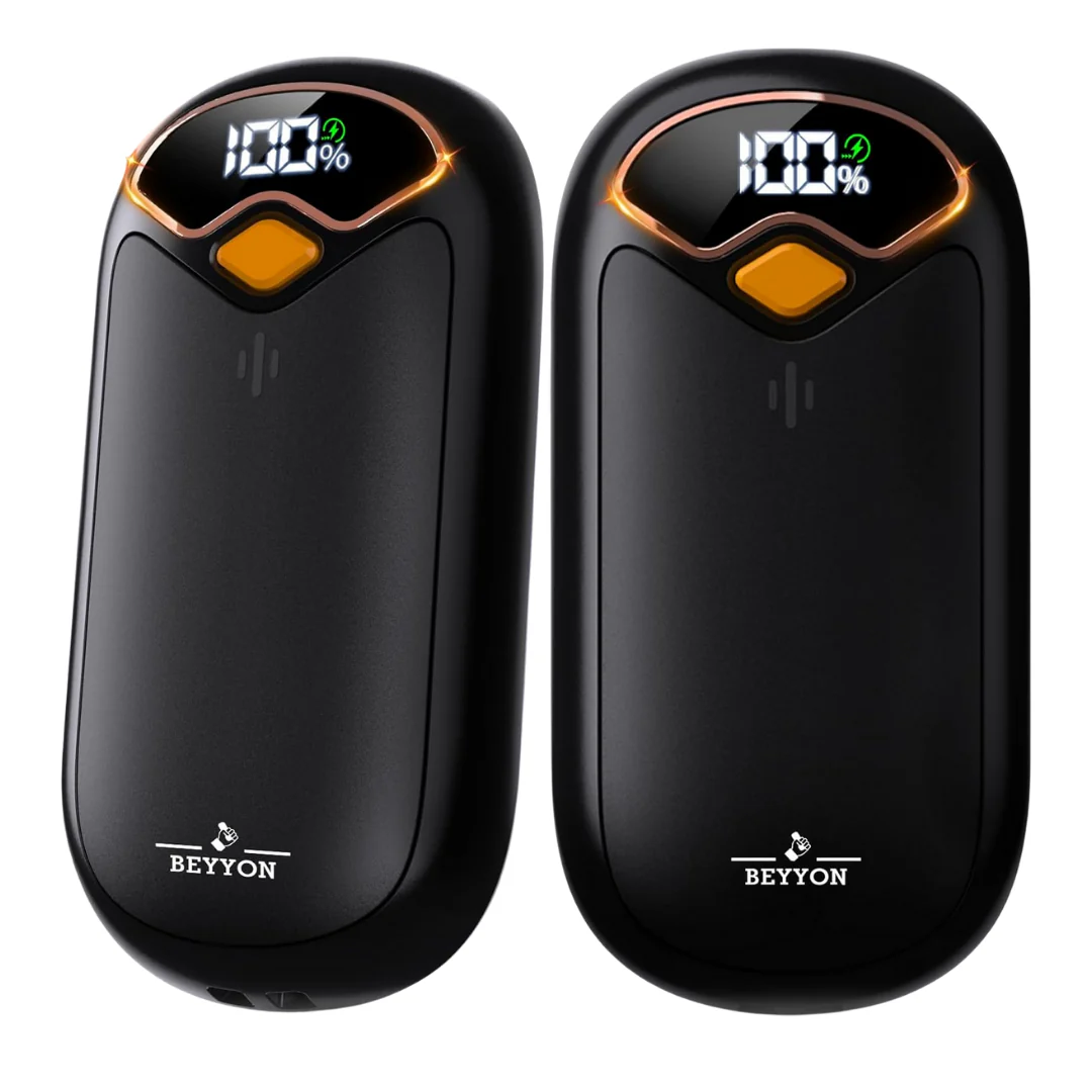 2-Pack BEYYON Rechargeable Electric Hand Warmers With LED Display