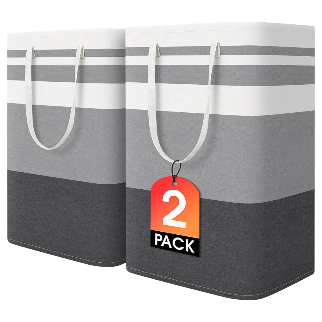 2-Pack HomeHacks 75L Waterproof Freestanding Laundry Baskets