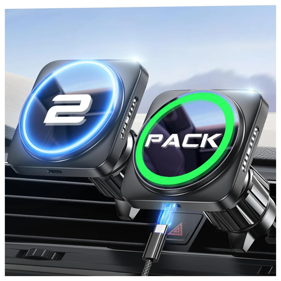 2-Pack Lisen 15W MagSafe Car Charger Mount