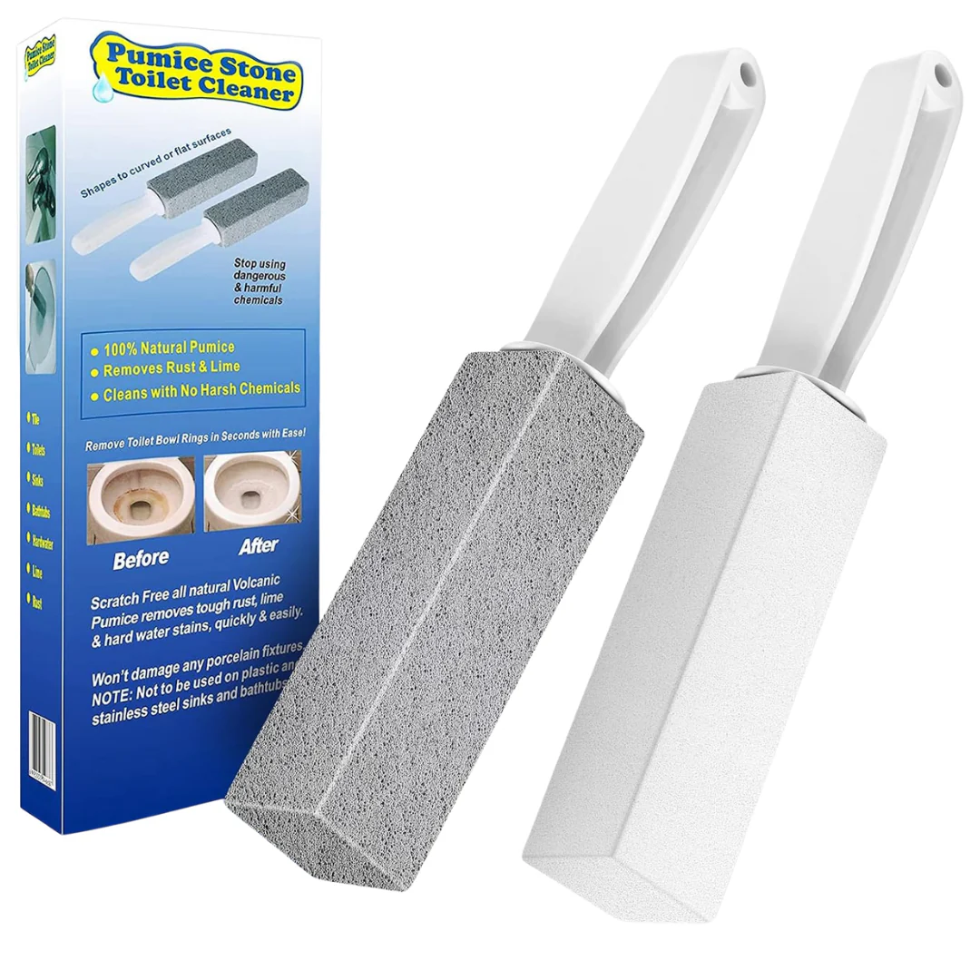 2-Pack Pumice Stone Toilet Bowl Cleaner With Handle