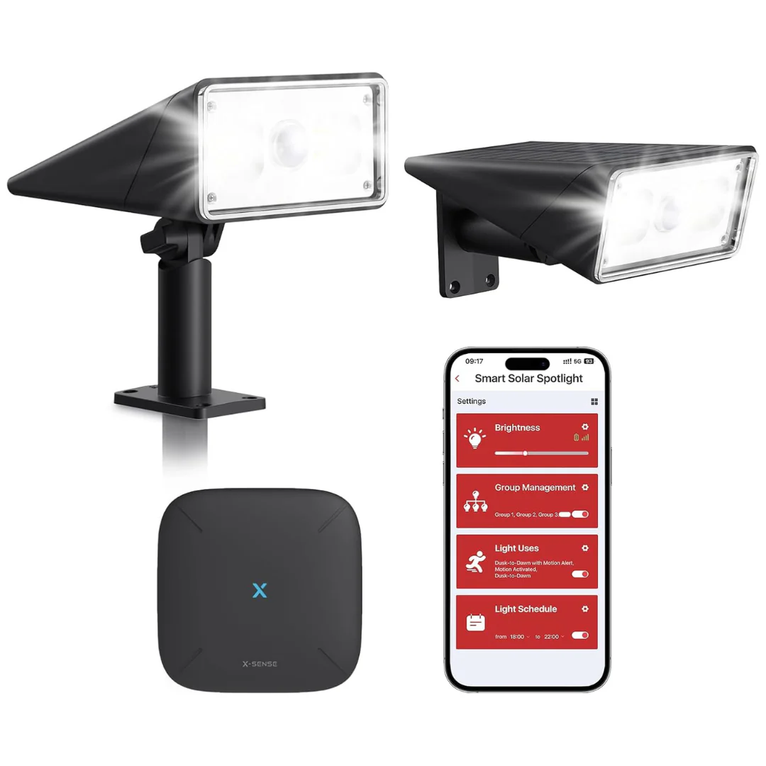 2-Pack X-Sense Outdoor Waterproof Solar Light W/ Motion Detector