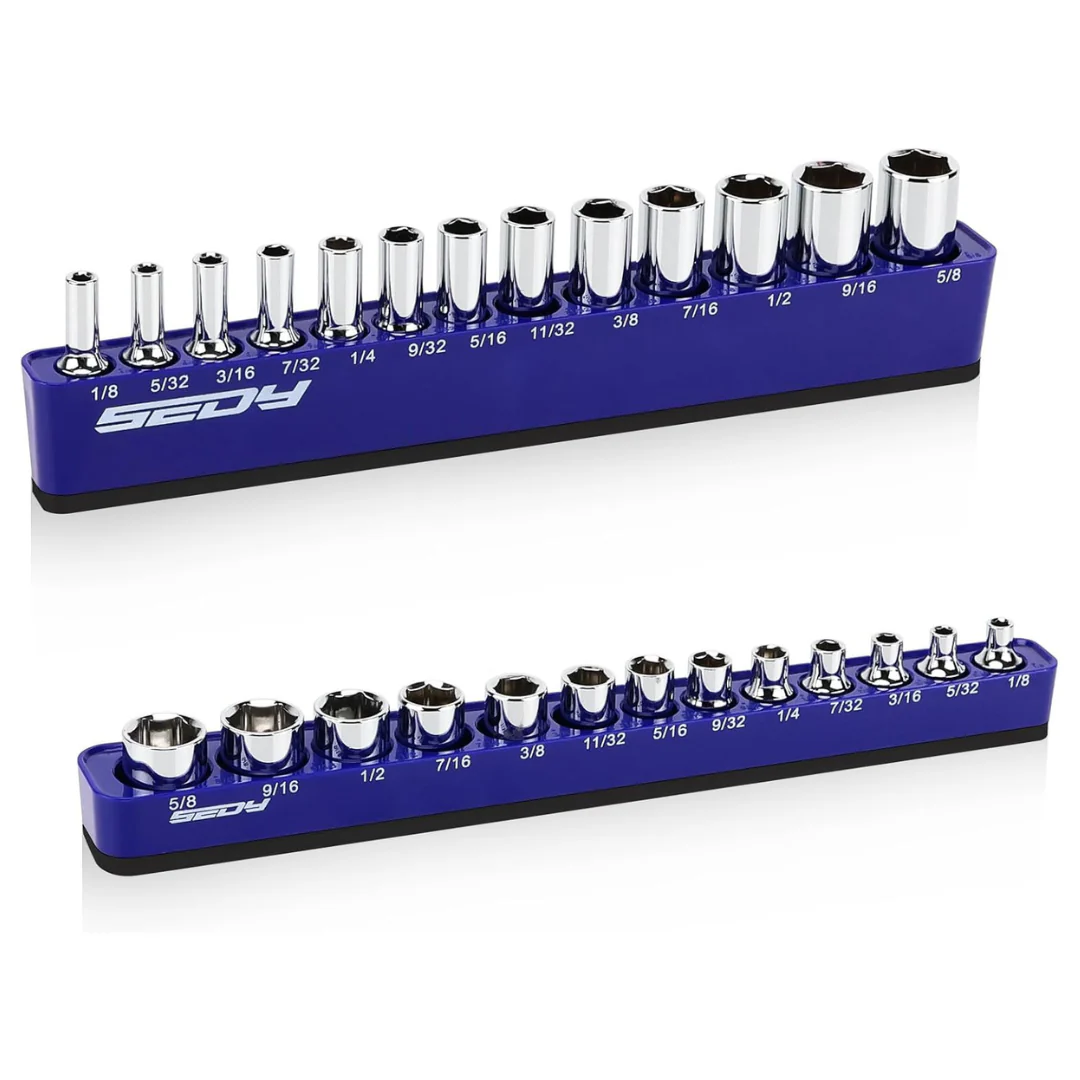 2-Piece 1/4"-Drive SAE Magnetic Socket Organizer (Holds 26 Sockets)
