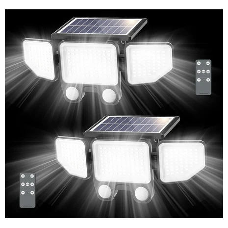 2 Solar Motion Sensor Flood Lights