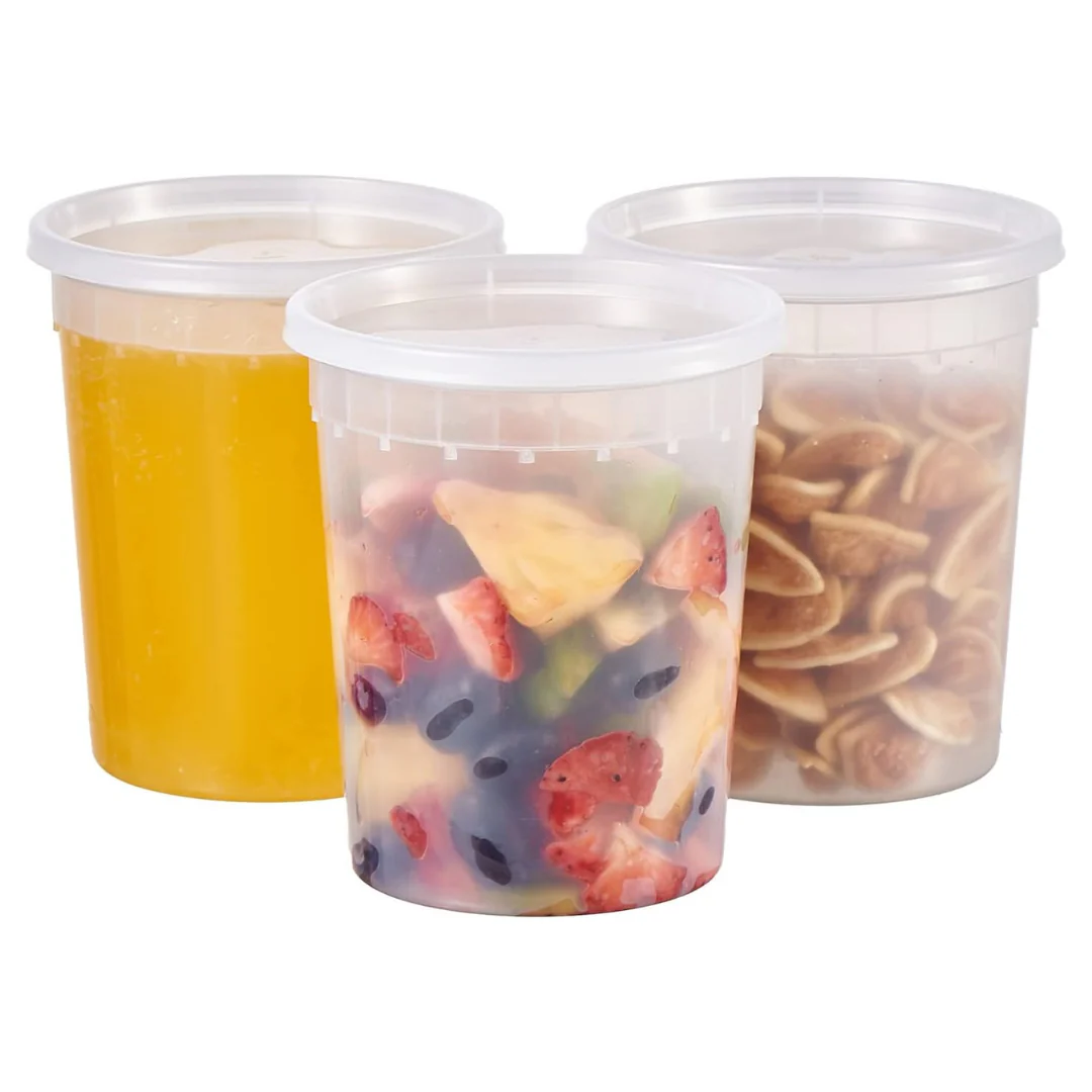 24-Pack 32oz Plastic Deli Containers With Lids