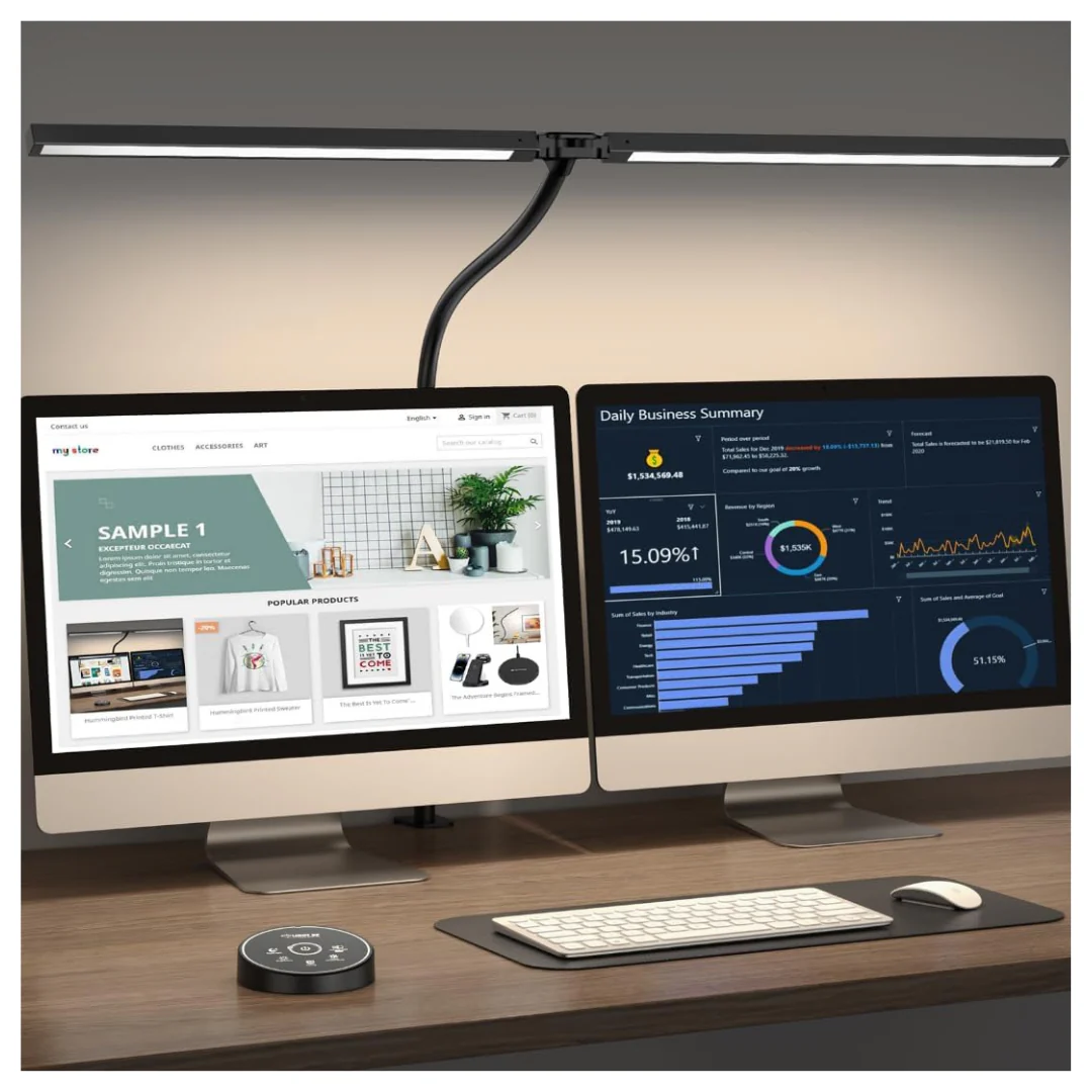 24W Adjustable LED Desk Smart Lamp With Clamp