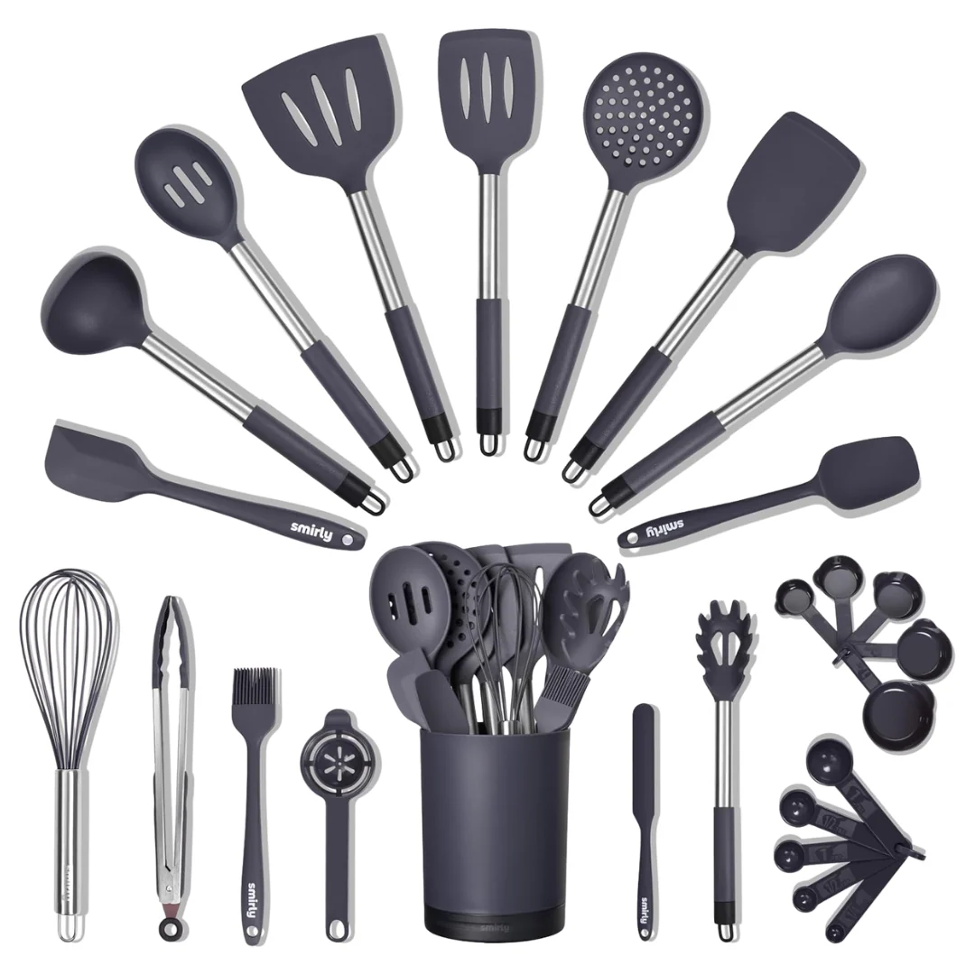 26-Piece Silicone Kitchen Utensil Set With Holder