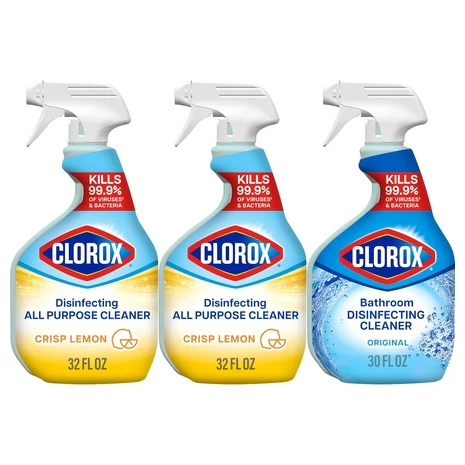 3 Bottles Clorox Disinfecting All-Purpose & Bathroom Cleaners