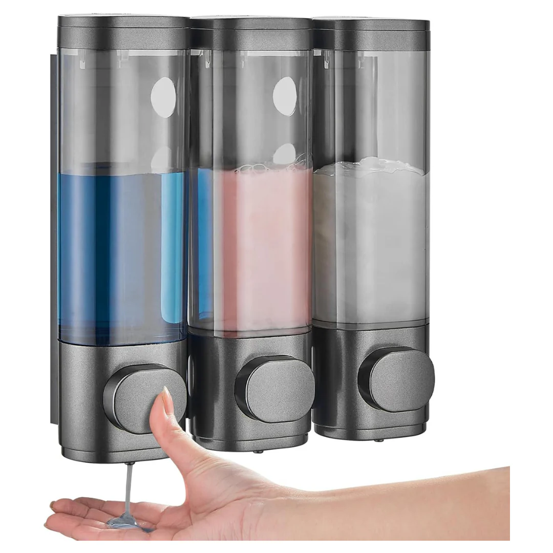 3 Chamber Shampoo & Conditioner Dispenser
