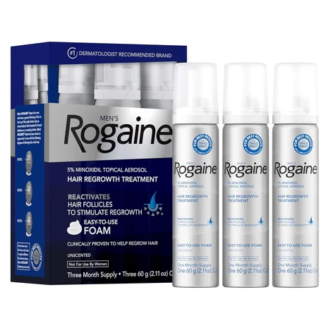 3 Pack Men's Rogaine 5% Minoxidil Foam