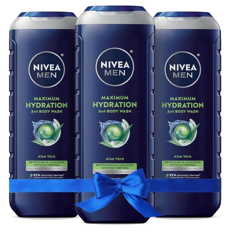 3 Pack Nivea Men Maximum Hydration Body Wash (16.9oz)