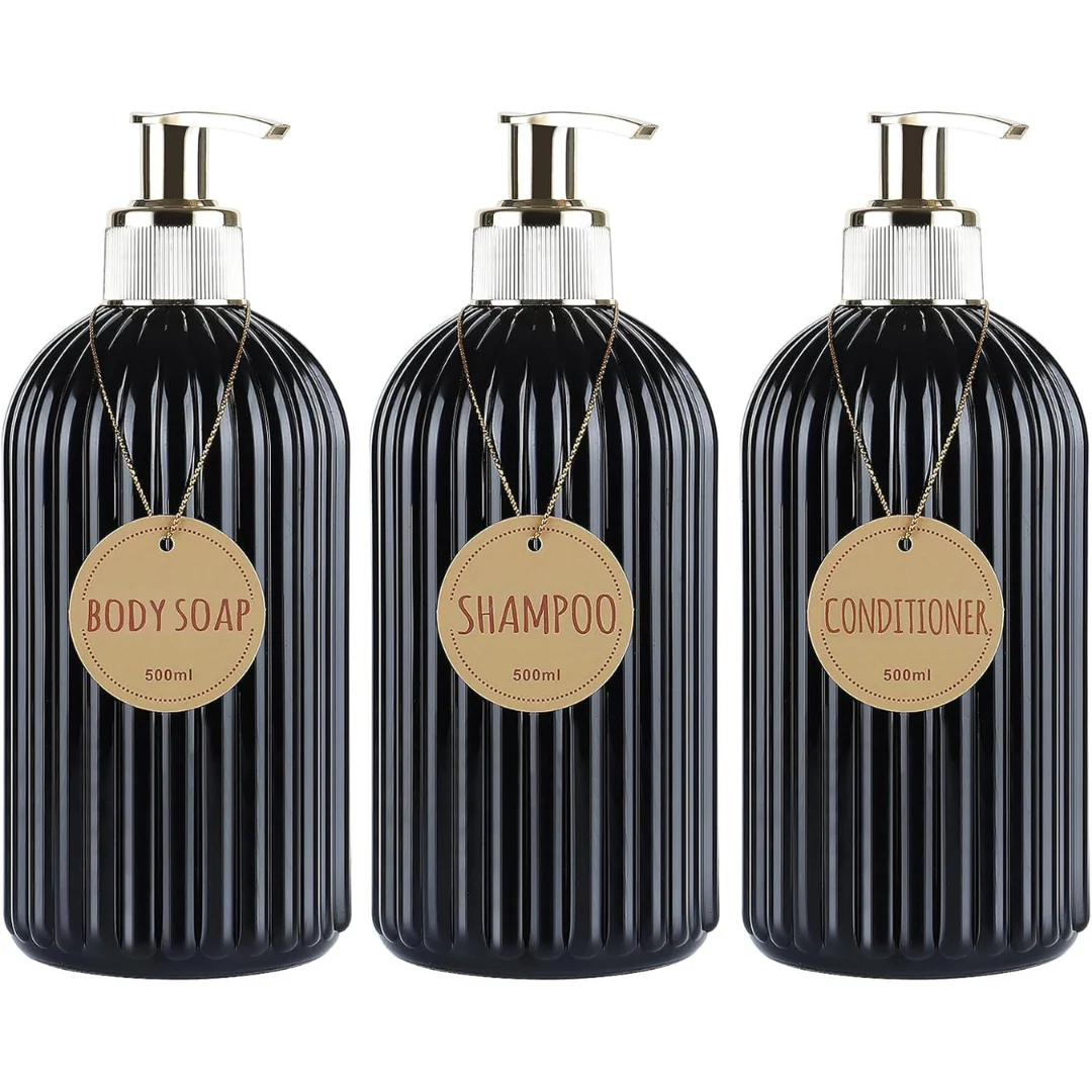 3 Pack Reusable Plastic Bottles For Shampoo And Shower Gel (Various)