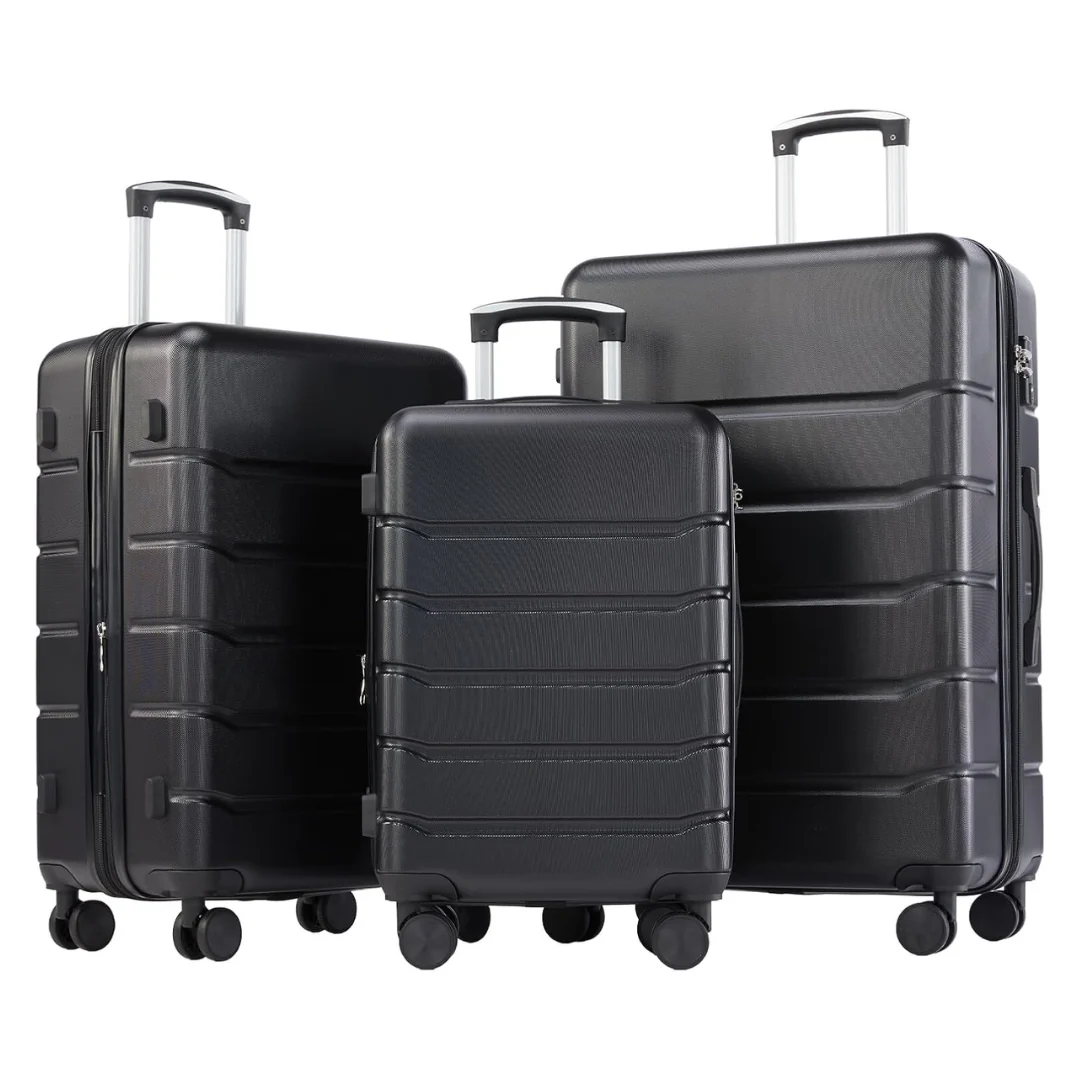 3-Piece Hardside Spinner Wheel Suitcase Set With TSA Lock