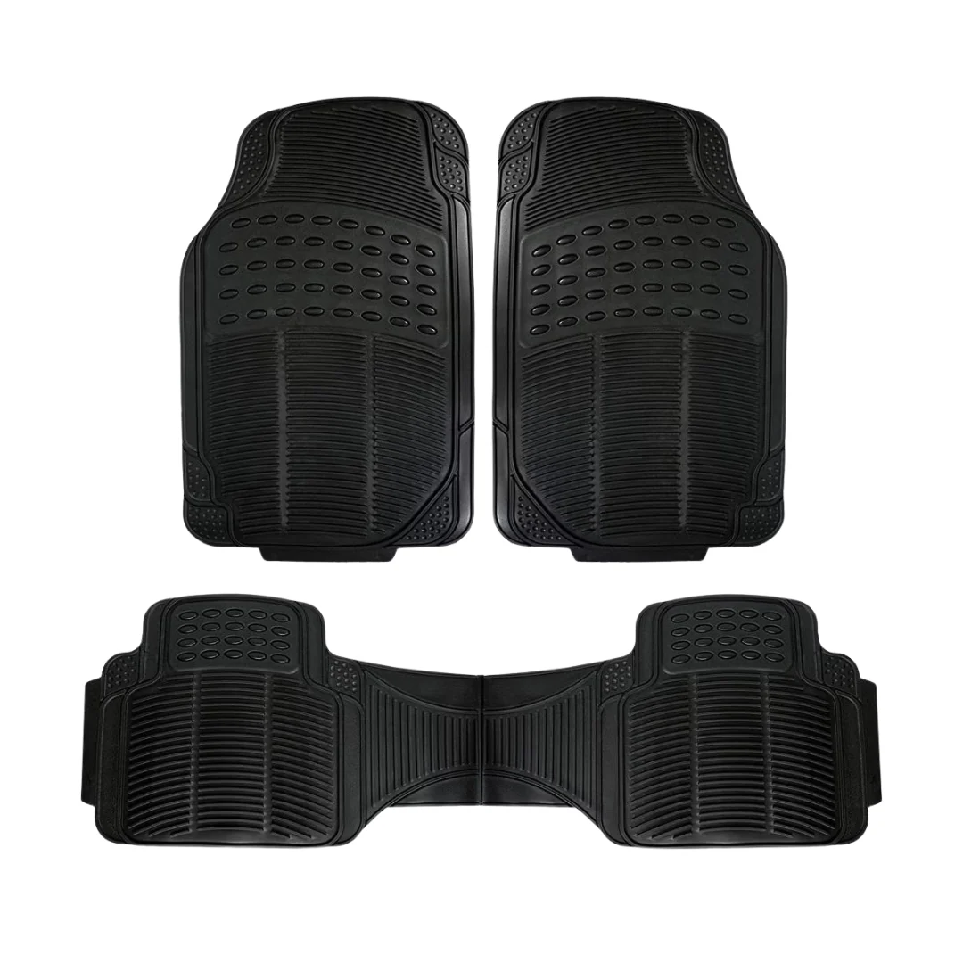 3-Piece Zonetech Trimmable Fit Rubber Car Floor Mats