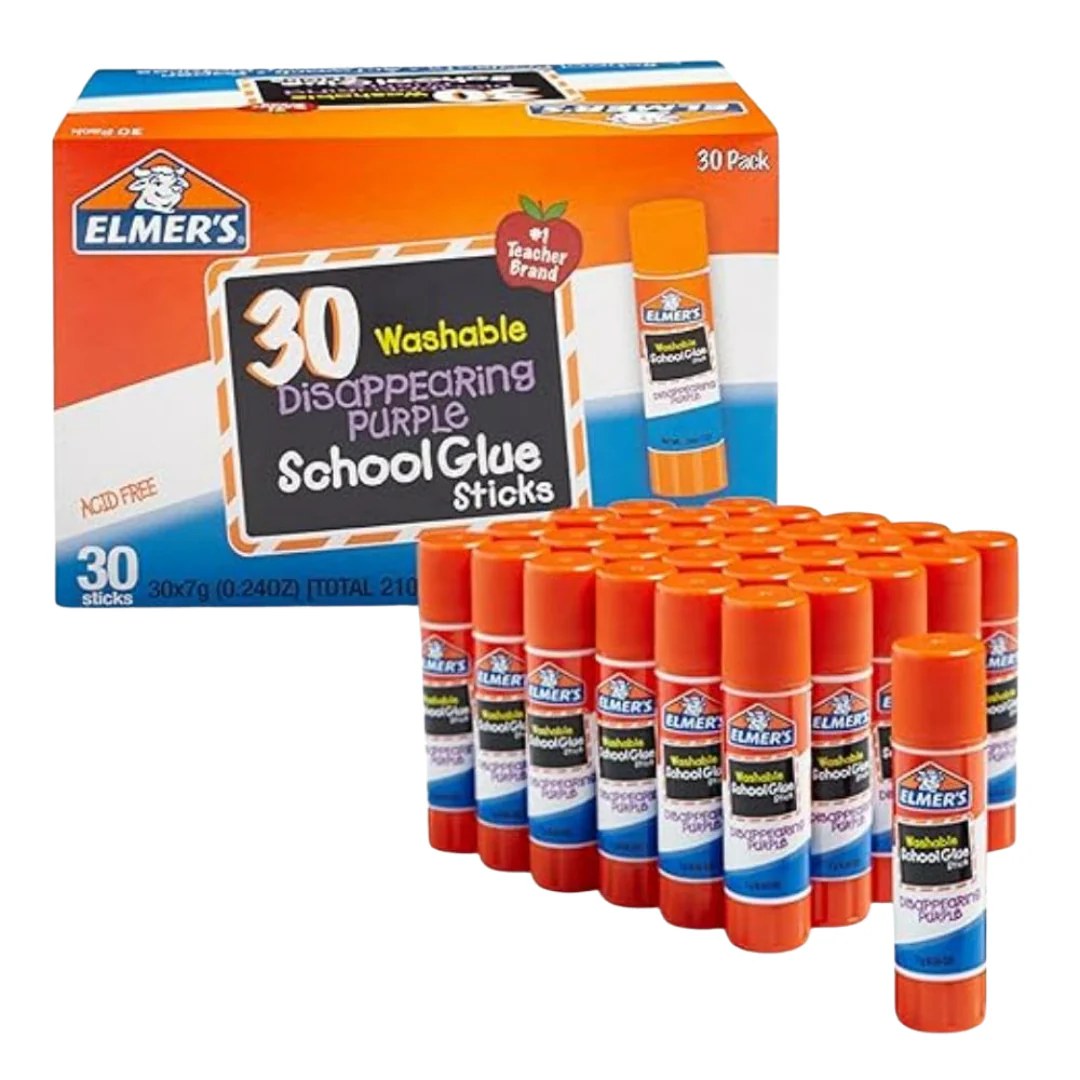 30-Count 0.24-Oz Elmers Disappearing Purple School Glue Washable Sticks