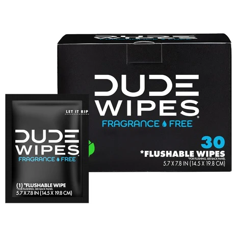 30 Dude Wipes On The Go Unscented Travel Wipes