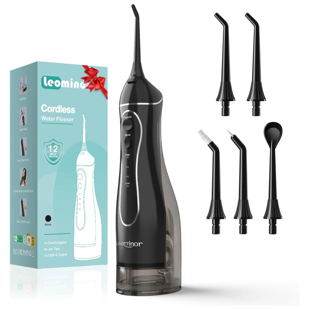 300ML Rechargeable Water Dental Flosser W/ 5 Replacement Heads