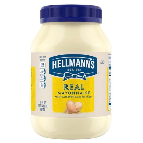 30oz Jar of Hellmann’s Real or Light Mayonnaise