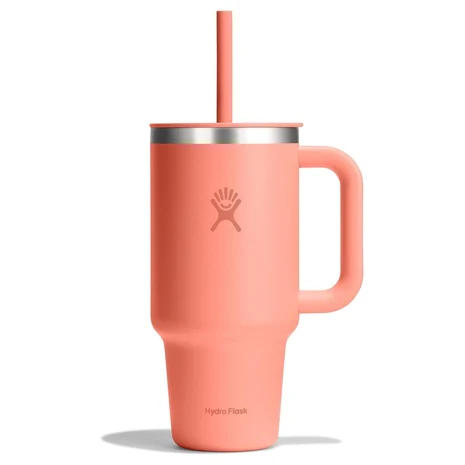 32oz Hydro Flask Travel Tumbler with Handle, Lid and Straw