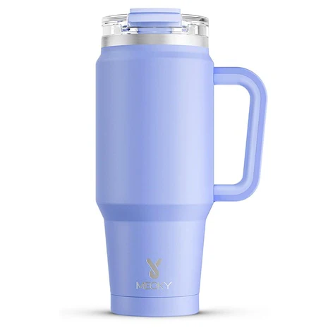 32oz Insulated Stainless Steel Tumbler with Handle, Lid & Straw
