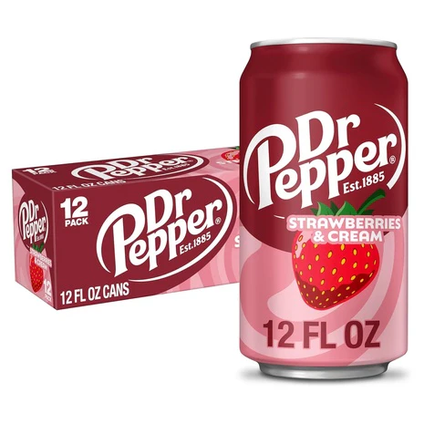 36 Cans Dr Pepper Strawberries & Cream Soda