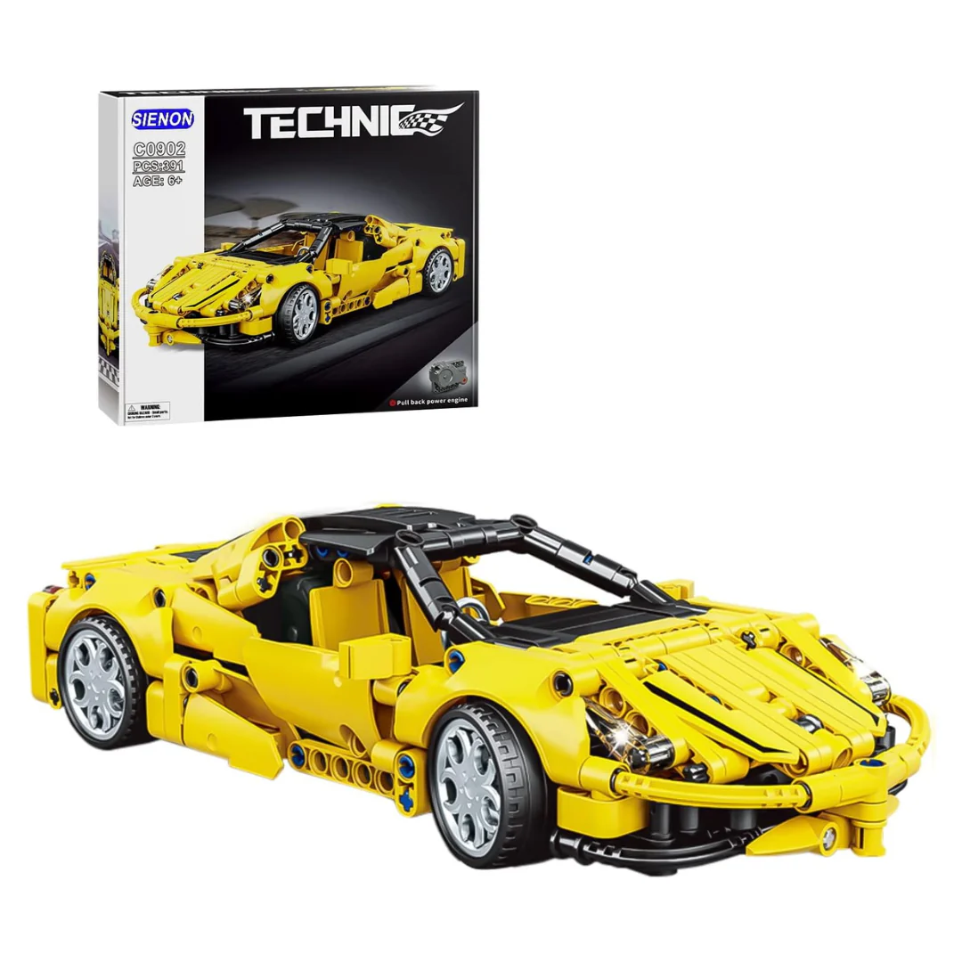 391-Piece Technic Super Sports Building Kit Pull Back Race Car Toy