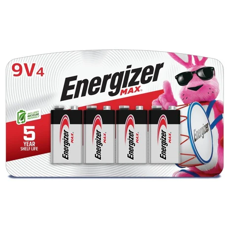 4 Energizer MAX 9V Batteries
