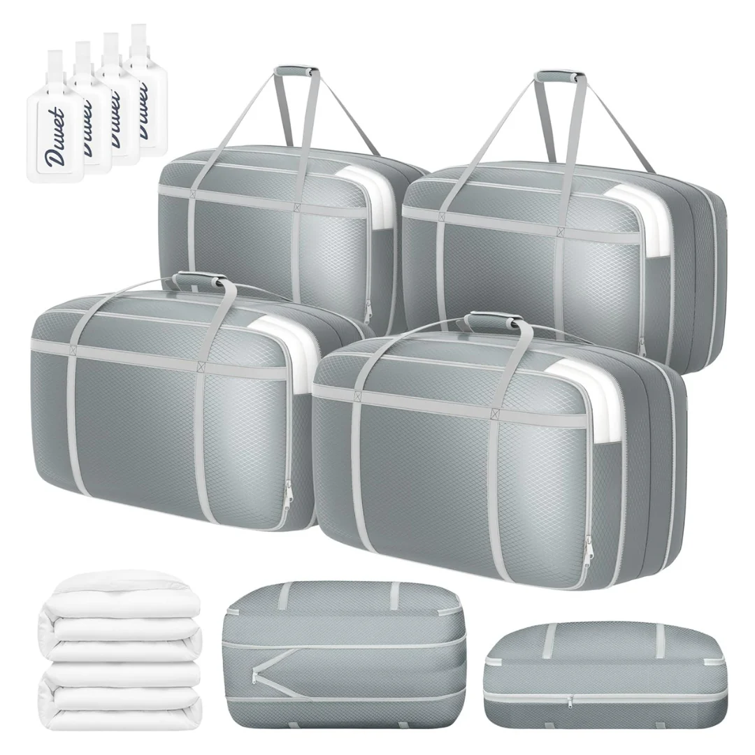 4-Pack Extra Large Heavy Duty Comforter Storage Bag W/ Window