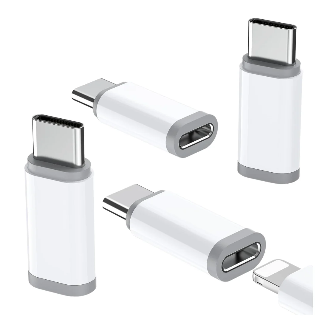 4-Pack Fast Charging Data Transfer Lightning To USB C Adapter
